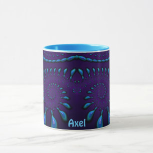 Mug AXEL ~ GLOSSY 3D Zany Blue Fractal ~