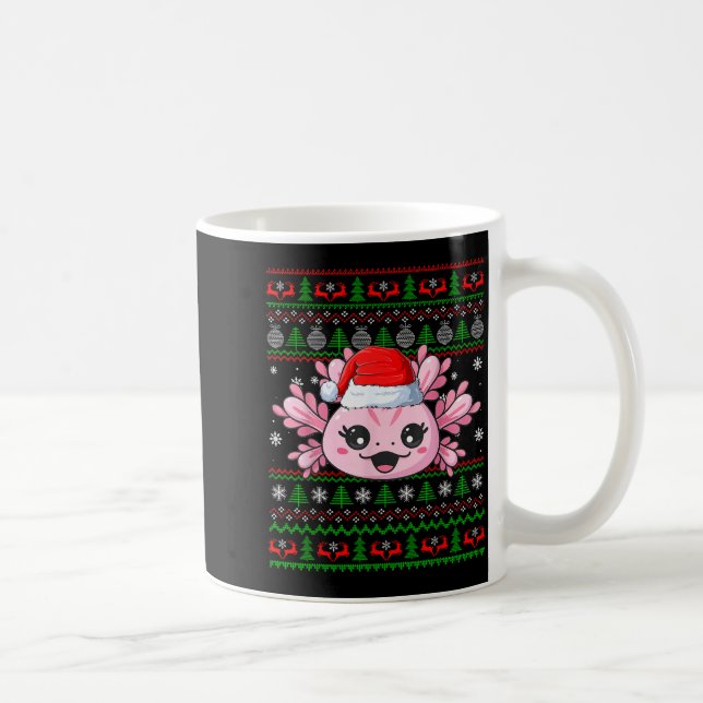 Mug Axolotl Christmas Ugly Sweater Santa Axolotl Head  (Droite)