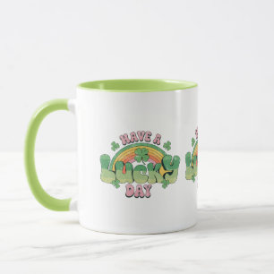 Mug Ayez une Typographie rétro de jour chanceux
