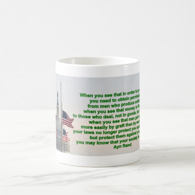 Mug - Ayn Rand - your society is doomed (Center)