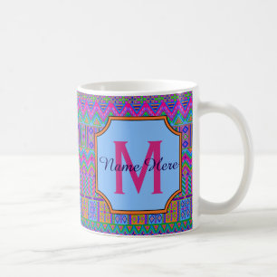 Mug Aztec Bright Tribal Monogramme Bureau Maison Ou Ca
