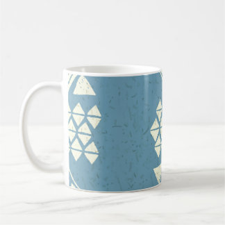 Mug Aztec Ethnique : Bleu Géométrique Sans Mer.
