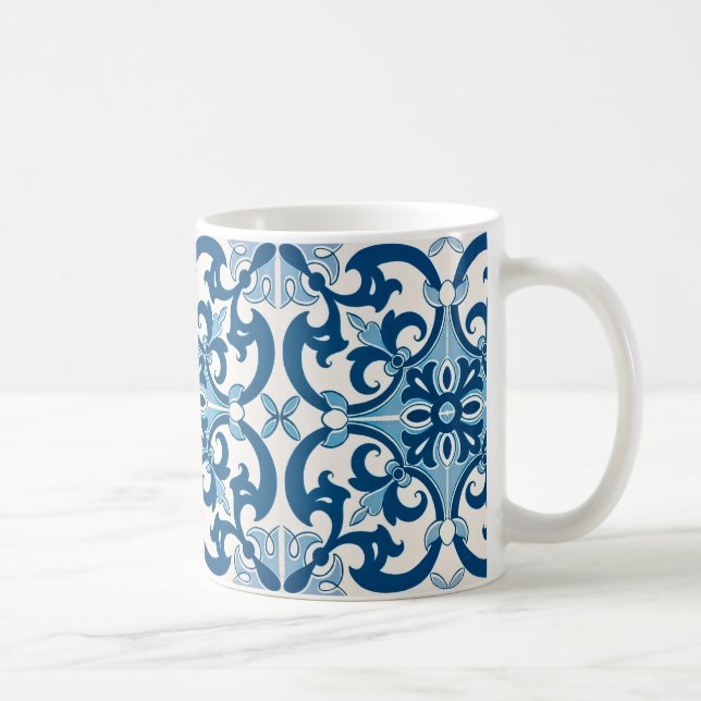 Mug Azulejo Fleur de Lis Style Pattern (Droite)