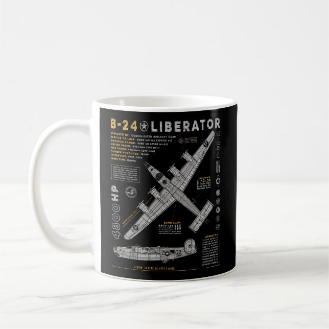 Mug B-24 Libérateur Aéronef consolidé B24 Bombe (Gauche)