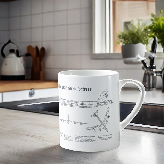 Mug B-52 Stratoforteresse - Plan directeur de l'avion  (Créateur téléchargé)
