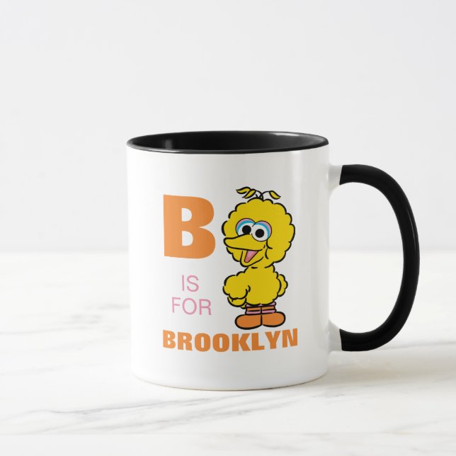 Mug B est pour Big Bird | Ajouter Votre Nom (Droite)