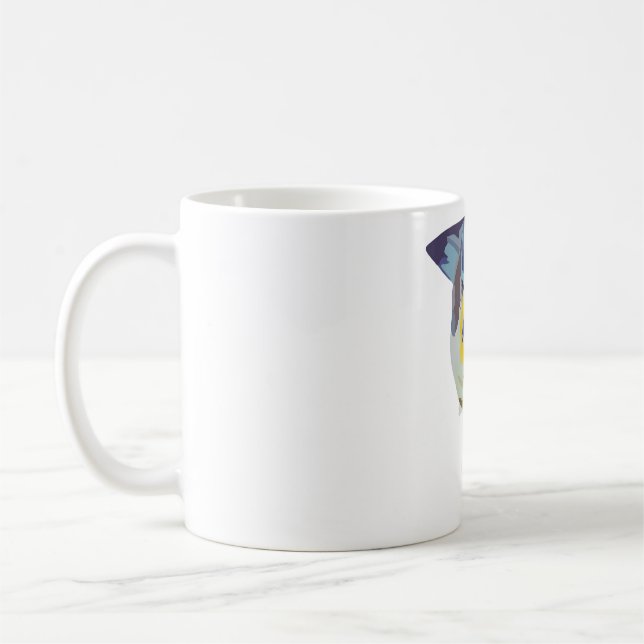 Mug B est pour Blue Crowned Laughush (Gauche)