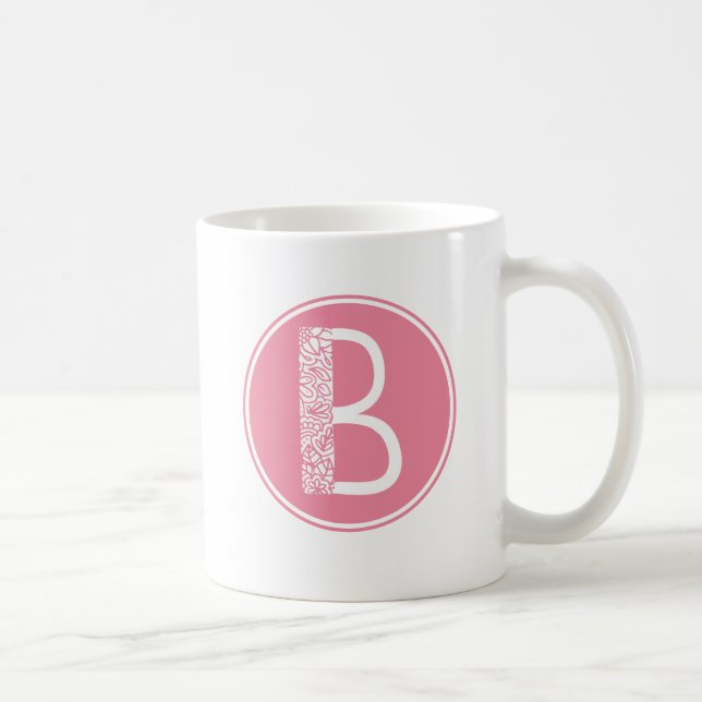 Mug B Monogramme floral initial (Droite)