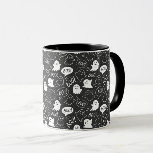 Mug B&W Cute Doodle Halloween Motif
