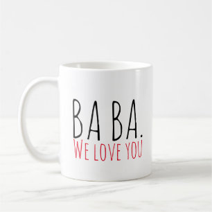 Mug Ba Ba nous vous aimons rouge noir et blanc nouveau