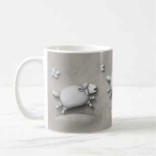 Mug Baa Relief Galloping Sheep