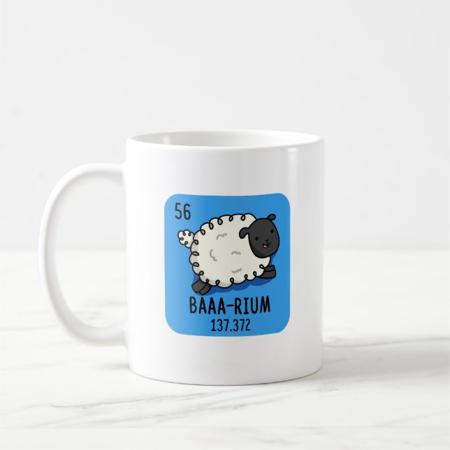Mug Baa-rium Funny Sheep Chimie Pun (Gauche)