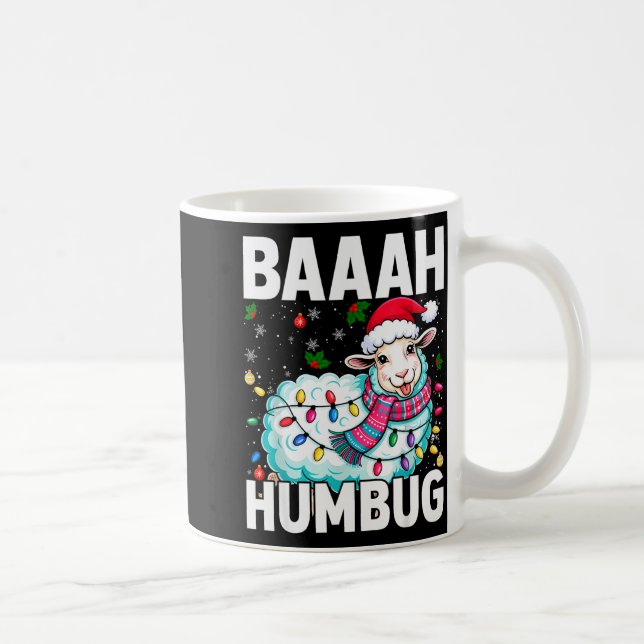 Mug Baaah Humbug Sheep Xmas Lights Funny Anti Christma (Droite)