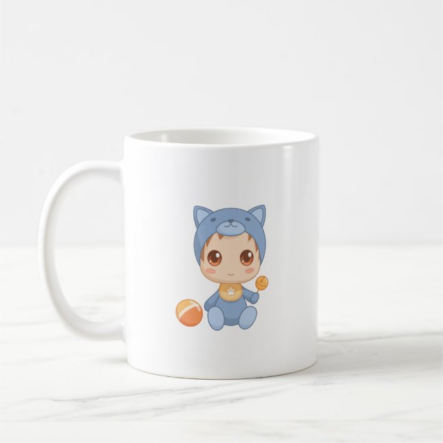 Mug Baby Boy Girl Chat Jumpsuit (Gauche)
