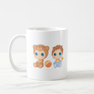 Mug Baby Boy Twins Bear Jumpsuit