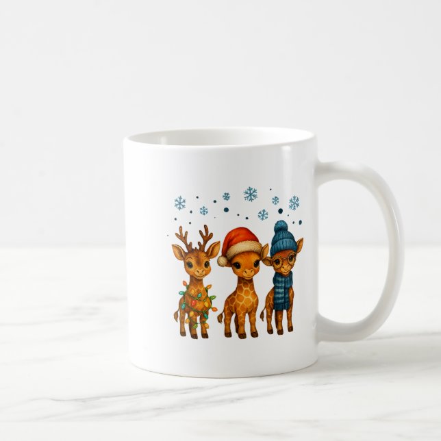Mug Baby Giraffe Christmas Lights Santa Hat Reindeer W (Droite)