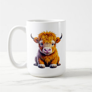 Mug Baby Highland Cow Adorable Ai Art