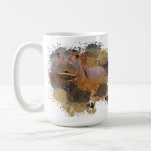 Mug Baby Hippo Abstrait Paint Splatter Faune