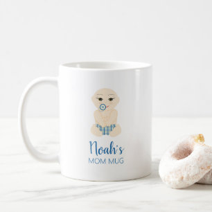 Mug Baby je Vais Illustration in Blue Design