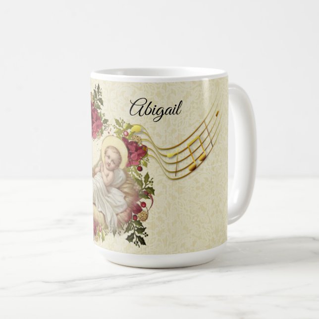 Mug Baby Jesus Christmas Floral Music (Devant droit)