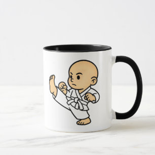 Mug baby karateka in action.