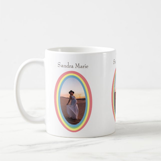 Mug Baby shower arc-en-ciel moderne muet cadeau (Gauche)