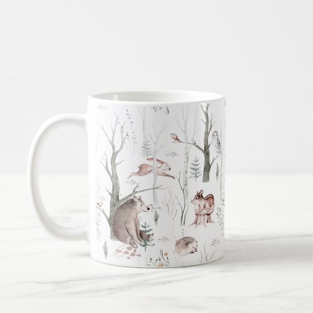 Mug Baby shower des amis de la forêt aquarelle (Gauche)