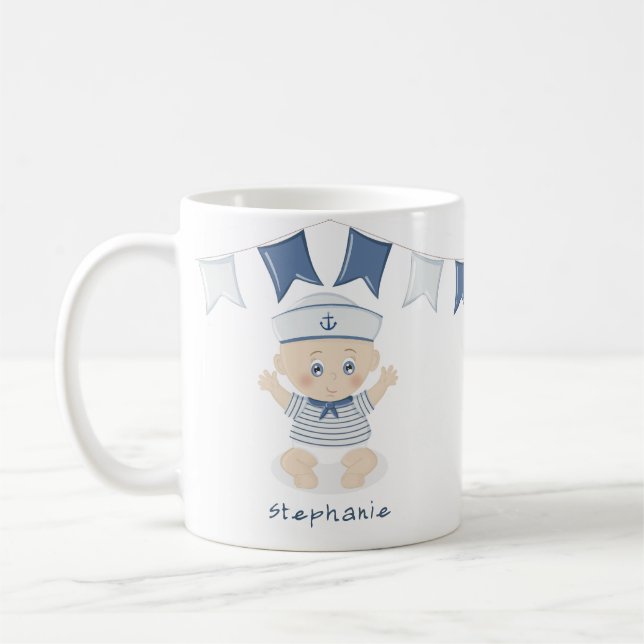 Mug Baby shower Nautical Baby Boy (Gauche)