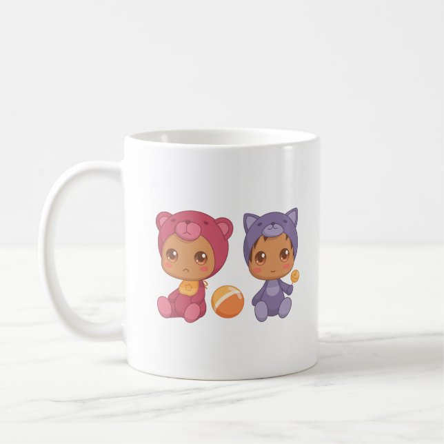 Mug Baby Twins Bear Chat Jumpsuit (Gauche)