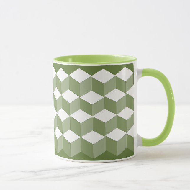 Mug - Babyblock Pattern in Three Shades (Right)