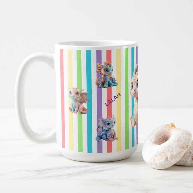 Mug Babydragon レインボーストライプマグカップ (Avec donut)