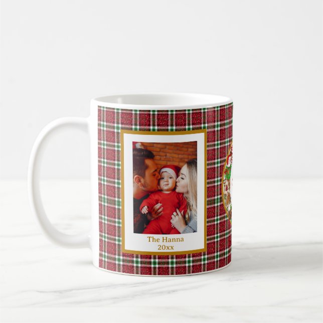 Mug Baby's First Christmas Custom Name Photo Keepsake (Gauche)
