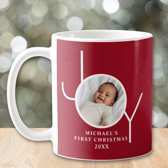 Mug Baby's First Christmas Photo Red (Créateur téléchargé)