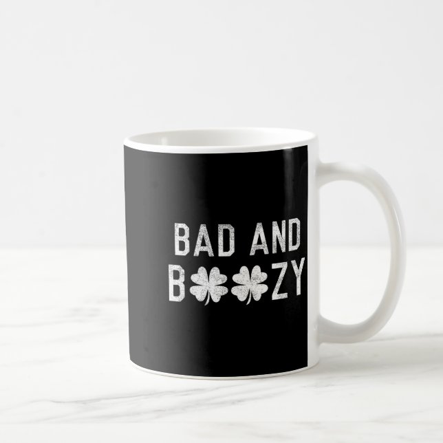 Mug Bad And Boozy St Patricks Day Shamrock Green  (Droite)