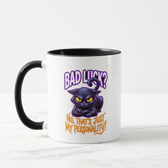 Mug Bad Luck Black Cat Personality Funny Sarcastic (Gauche)
