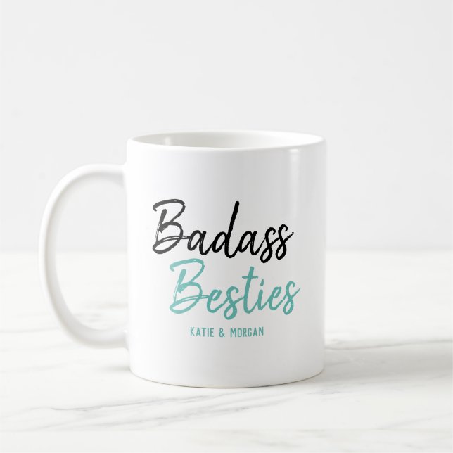 Mug Badass Besties Turquoise Blue (Gauche)