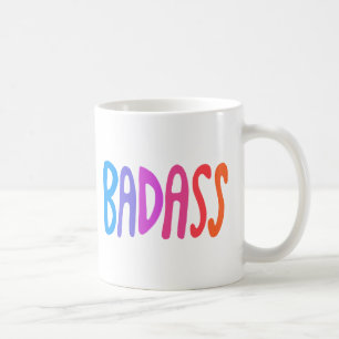 Mug BADASS joli coloré Fun Lettres