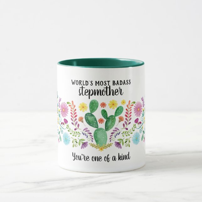 Mug BADASS Stepmère - Un genre de cactus floraux (Centre)