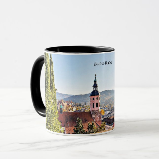 Mug Baden-Baden, Allemagne, paysage pittoresque (Devant gauche)
