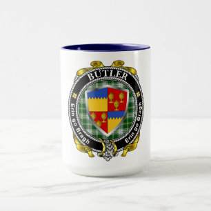 Mug Badge de bouclier irlandais personnalisé Butler