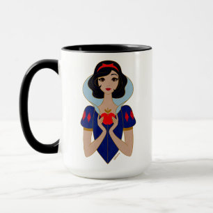 Mug Badge de caractère stylisé blanc neige