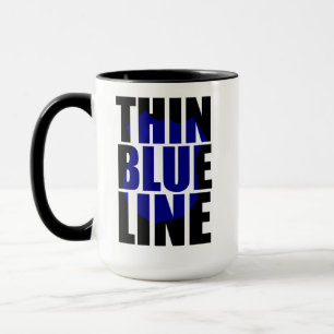 Mug Badge de soutien à la police Thin Blue Line