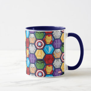 Mug Badge des visages et logos de personnages d'Avenge
