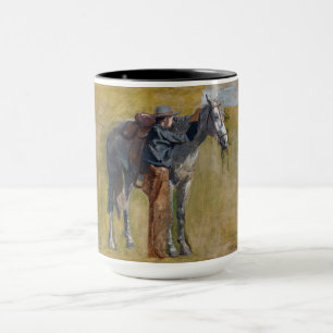 Mug Badlands américains : Vieux West Cowboy avec cheva