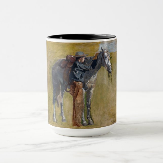 Mug Badlands américains : Vieux West Cowboy avec cheva (Centre)