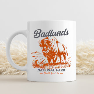 Mug Badlands National Park Retro Bison 