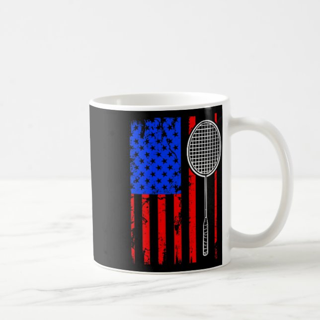 Mug Badminton Drapeau Américain  (Droite)