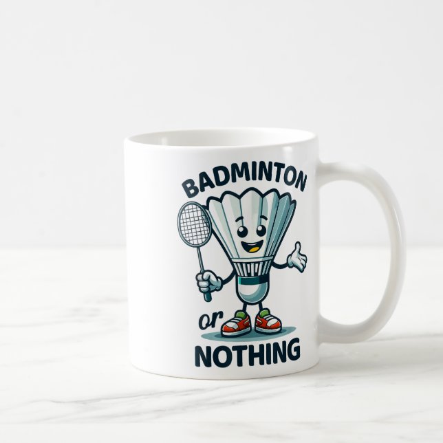 Mug Badminton Forever Cartoon Shuttle Et Racket Graphe (Droite)
