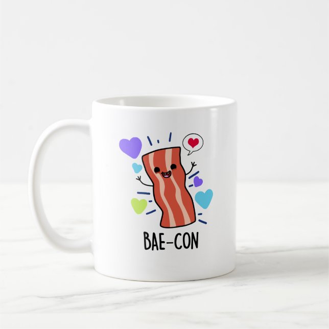Mug Bae-con Funny Bacon Pun (Gauche)