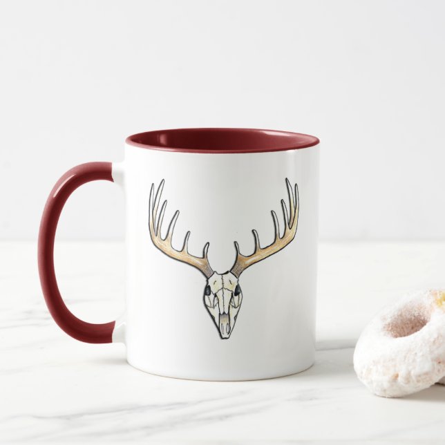 Mug Bague de cerfs blancs Gros colliers (Avec donut)